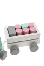 Lade das Bild in den Galerie-Viewer, Holzeisenbahn "Pastel" mit Bausteinen (Personalisiert)