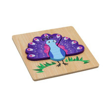 Lade das Bild in den Galerie-Viewer, 3D Holzpuzzle Tiere – Montessori Spielzeug für Kinder ab 2 Jahren, Schnecke, Papagei, Krokodil & mehr