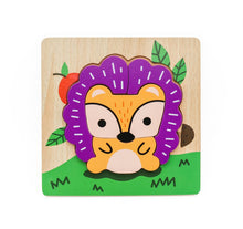 Lade das Bild in den Galerie-Viewer, 3D Holzpuzzle Tiere – Montessori Spielzeug für Kinder ab 2 Jahren, Schnecke, Papagei, Krokodil & mehr