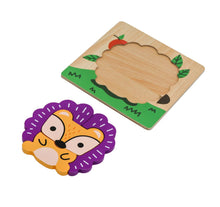 Lade das Bild in den Galerie-Viewer, 3D Holzpuzzle Tiere – Montessori Spielzeug für Kinder ab 2 Jahren, Schnecke, Papagei, Krokodil & mehr