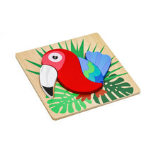 Lade das Bild in den Galerie-Viewer, 3D Holzpuzzle Tiere – Montessori Spielzeug für Kinder ab 2 Jahren, Schnecke, Papagei, Krokodil & mehr