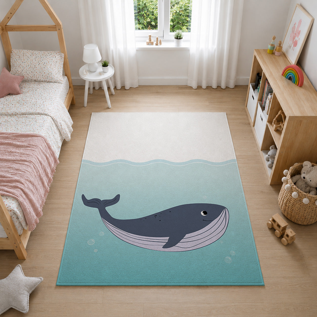 Personalisierter Kinderteppich mit Namen – Motiv „Katze“