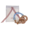 Beißring / Greifling mit Softbeutel aus Wildleder (Personalisiert)