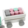 Holzeisenbahn "Pastel" mit Bausteinen (Personalisiert)