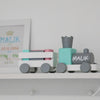 Holzeisenbahn "Pastel" mit Bausteinen (Personalisiert)