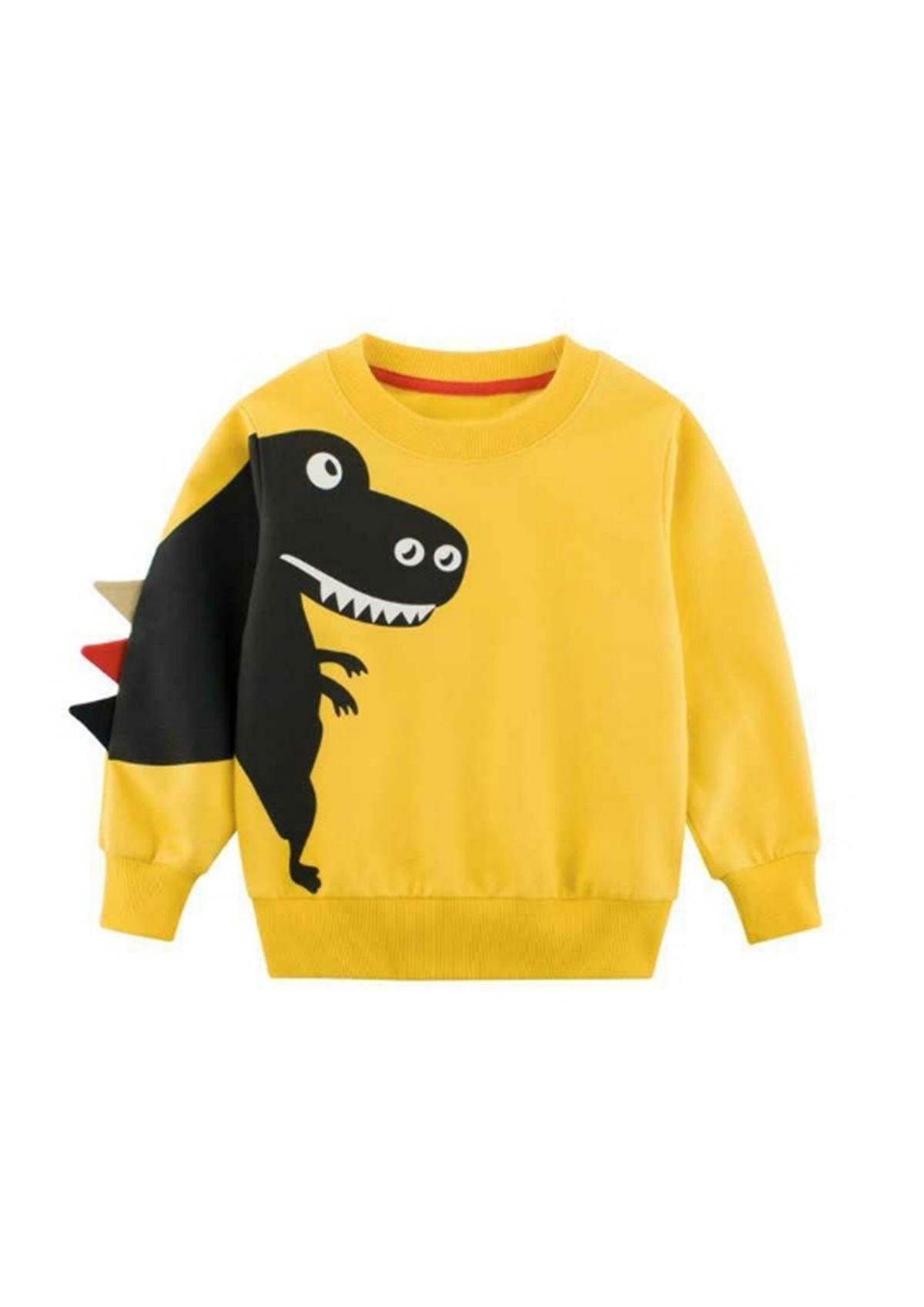 Dino Kinder Sweatshirt aus 100% Baumwolle – Langarmshirt für Jungen & Mädchen (4–8 Jahre)