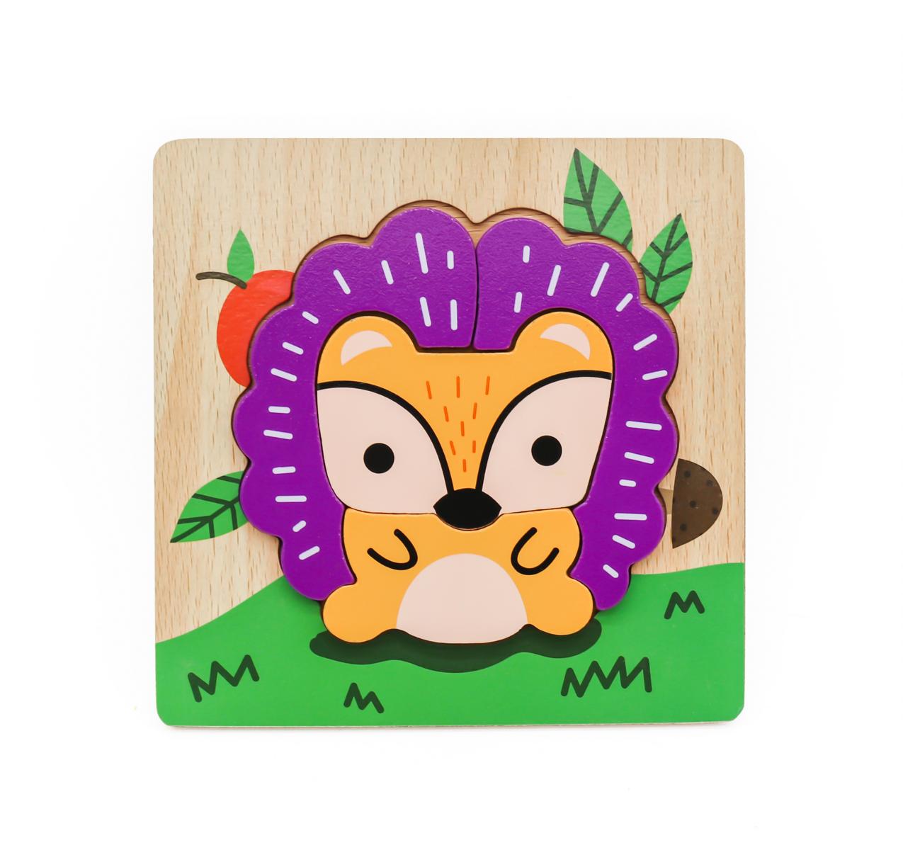 3D Holzpuzzle Tiere – Montessori Spielzeug für Kinder ab 2 Jahren, Schnecke, Papagei, Krokodil & mehr