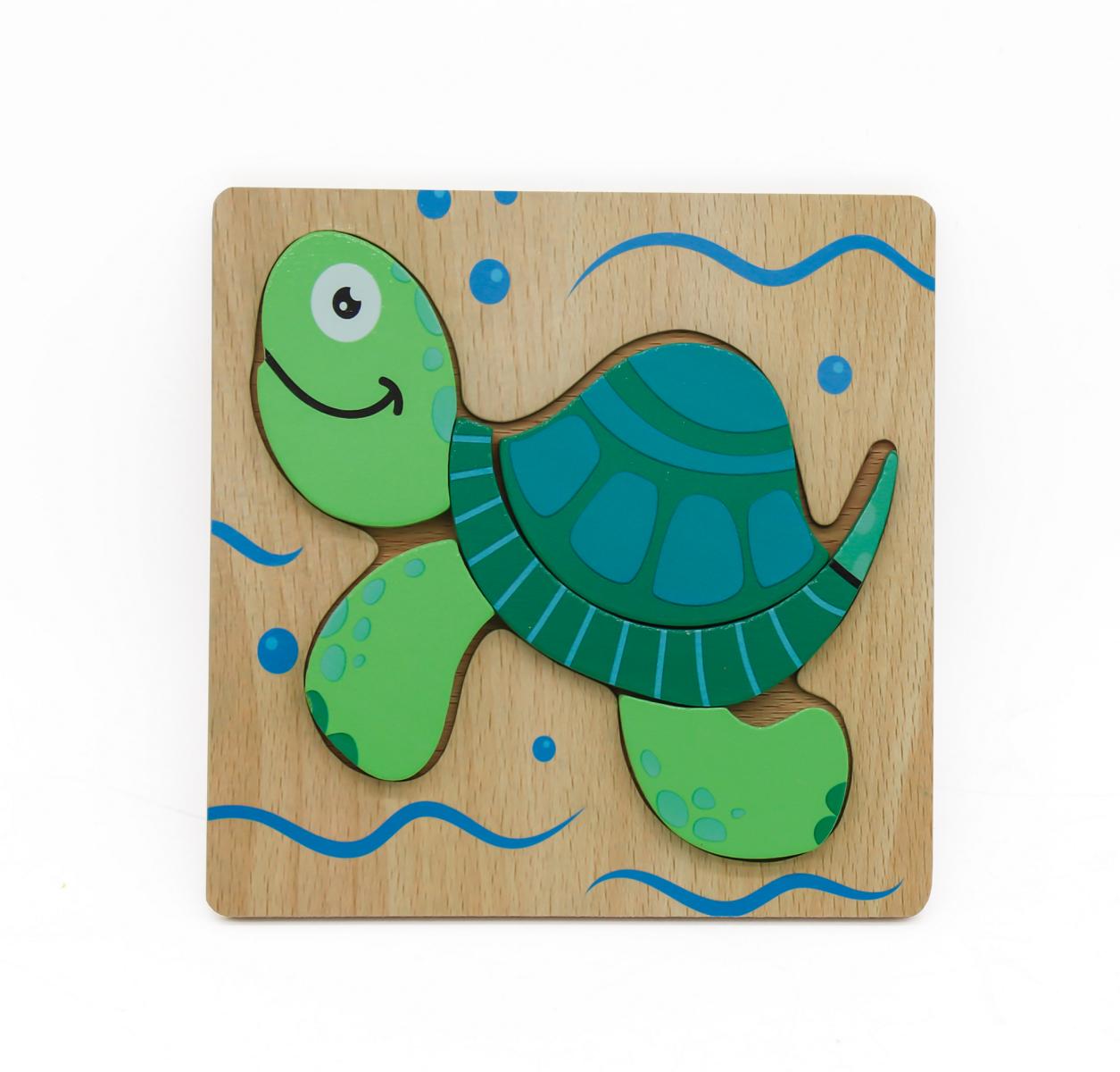 3D Holzpuzzle Tiere – Montessori Spielzeug für Kinder ab 2 Jahren, Schnecke, Papagei, Krokodil & mehr